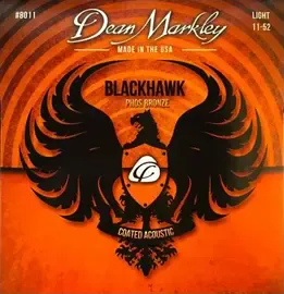 Комплект струн для акустической гитары Dean Markley Blackhawk Pure Bronze DM8011, 11-52