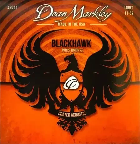 Комплект струн для акустической гитары Dean Markley Blackhawk Pure Bronze DM8011, 11-52