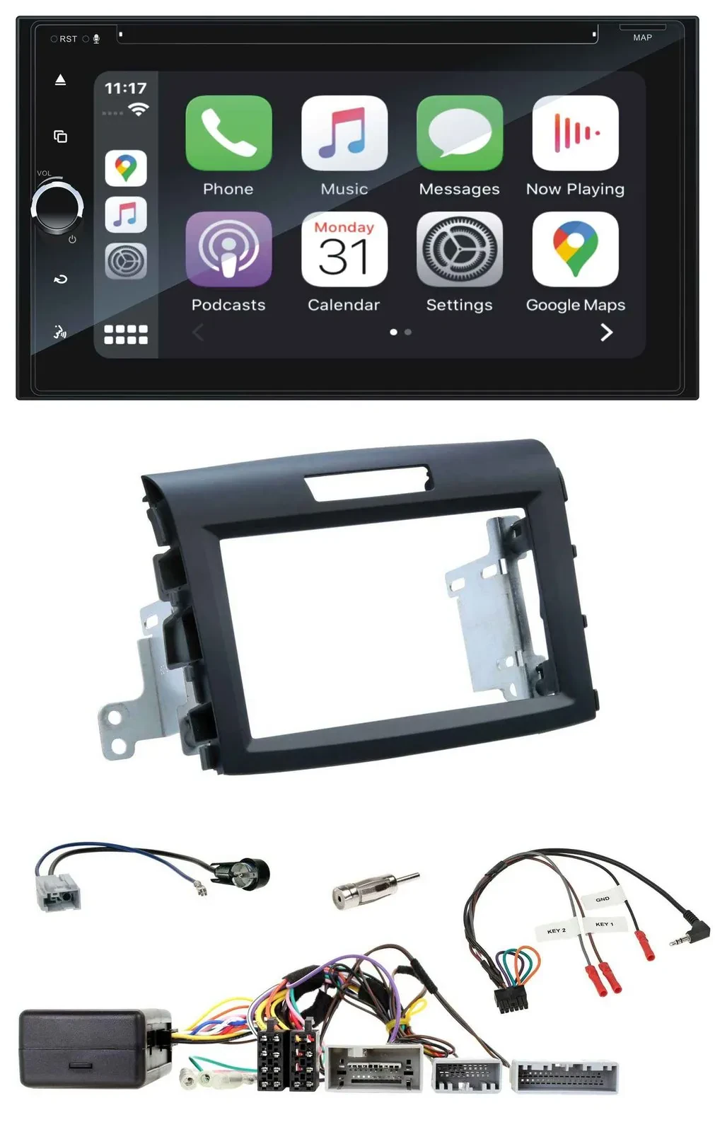 Blaupunkt USB DAB Bluetooth 2DIN TMC Lenkrad Navigation für Honda CR-V FR5/FR6 a