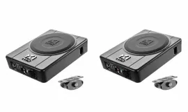 2x NVX QBUS10P 200W RMS 10" Under Seat Amplified Ported Car Subwoofer System