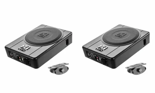 2x NVX QBUS10P 200W RMS 10" Under Seat Amplified Ported Car Subwoofer System