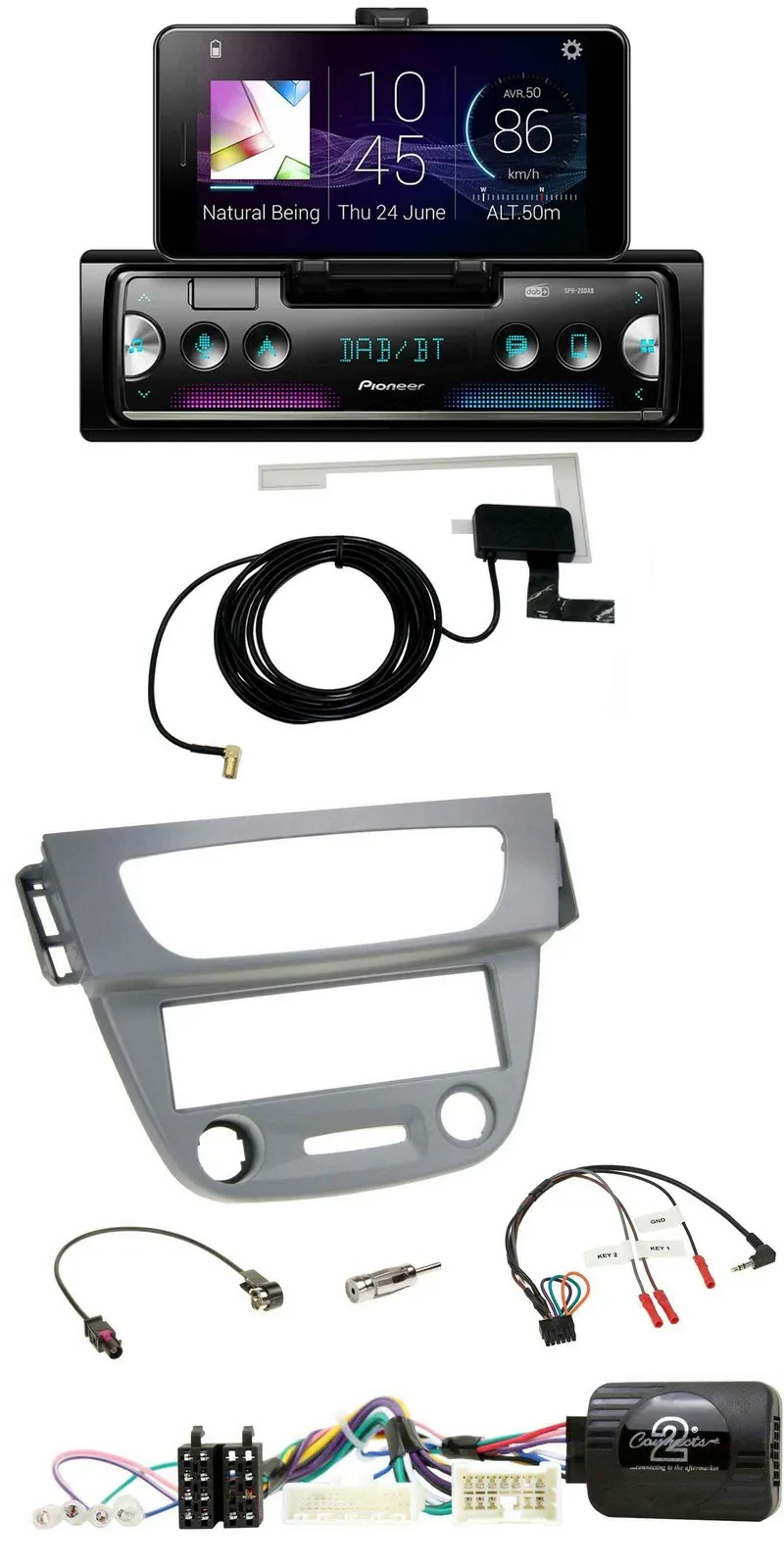 Pioneer DAB Bluetooth Lenkrad USB Autoradio für Renault Megane 3 2012-2014 grau