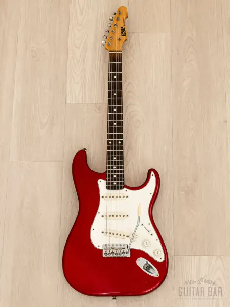 Электрогитара ESP 400 Series S-Style SSS Candy Apple Red w/case Japan 1980s