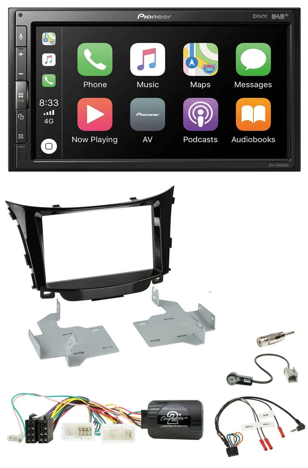 Pioneer USB Lenkrad DAB 2DIN Bluetooth Autoradio für Hyundai i30 2012-2017