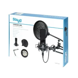 Stagg Sum45 Set Cardioid USB Mic Stand Shock Mount Pop Filter Cable Podcast