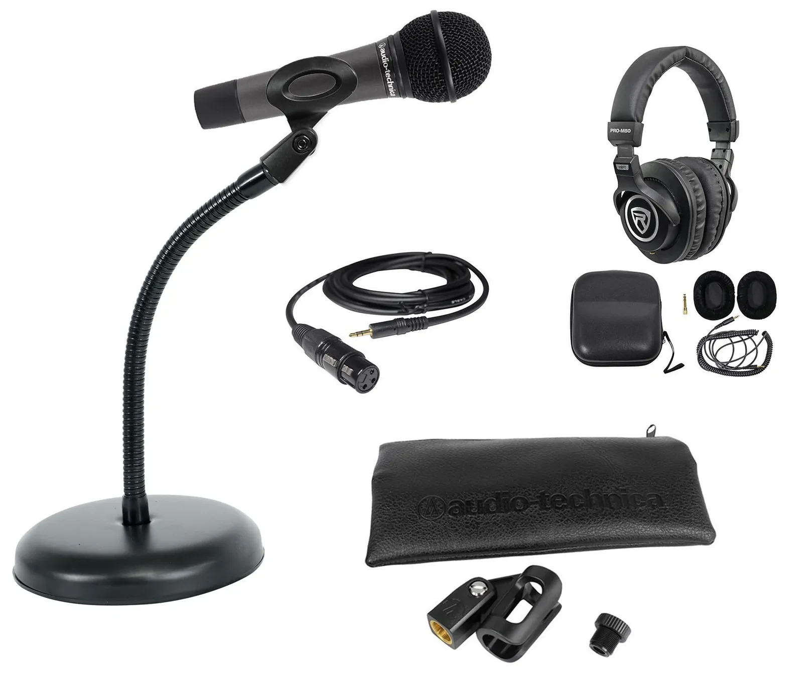 Микрофон проводной Audio-technica ATM510 Black с аксессуарами и наушниками