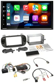 Kenwood DAB USB Bluetooth 2DIN Lenkrad Autoradio für Fiat 500 14-15 soft touch