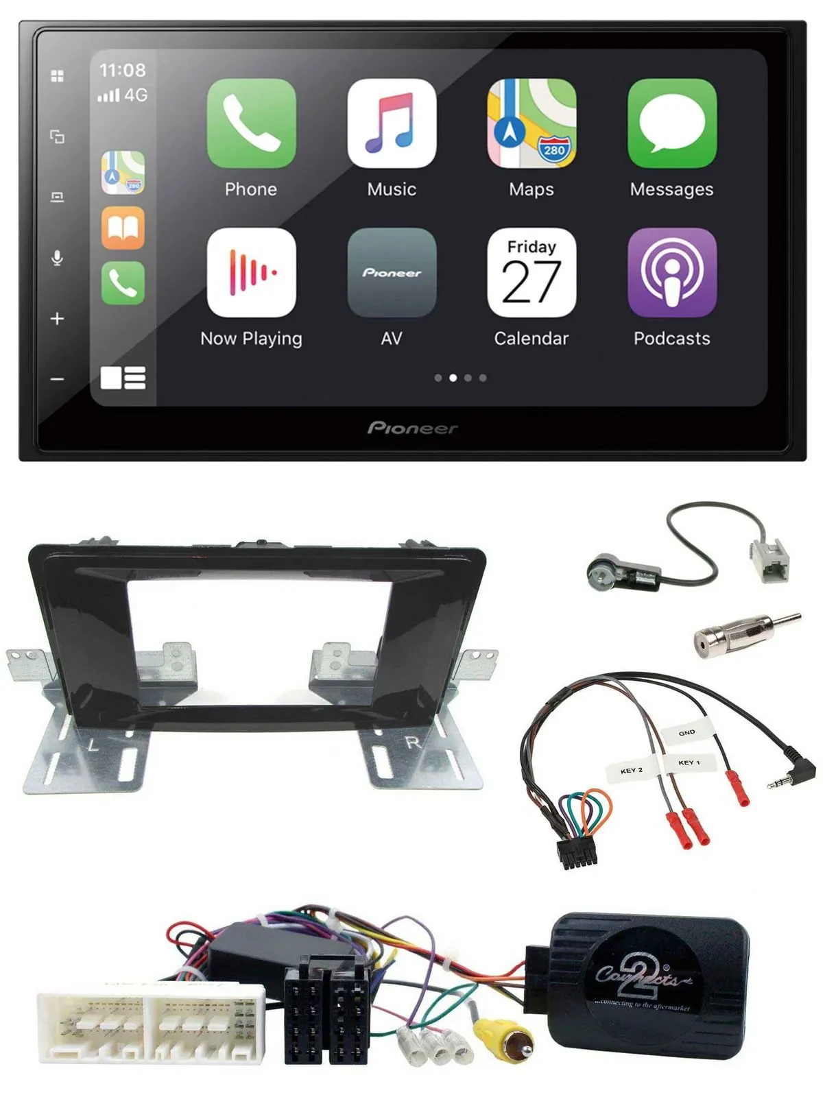 Pioneer Lenkrad Bluetooth DAB 2DIN USB Autoradio für Hyundai H 350 ab 2016