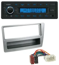 Автомагнитола VDO Bluetooth USB AUX MP3 для Honda Civic (2004–2006), серебристая, для автоматического климат-контроля