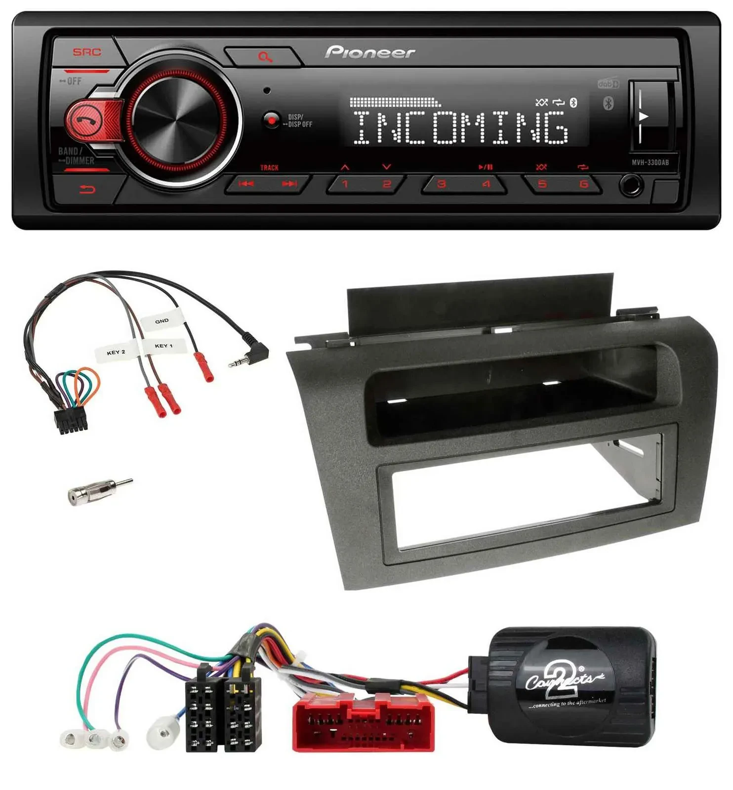 Pioneer Bluetooth USB DAB Lenkrad Autoradio für Mazda 3 (2003-2009)
