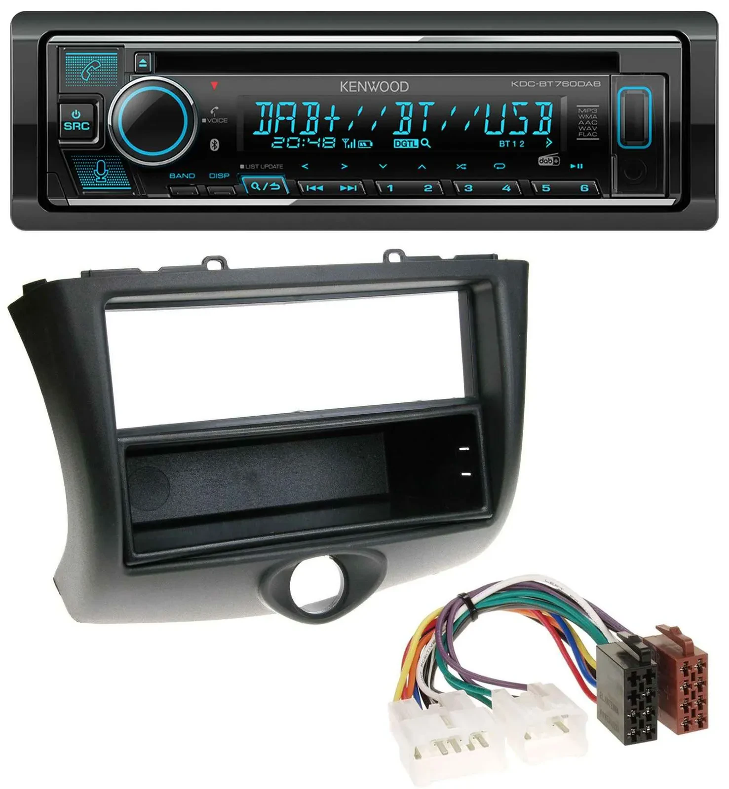 Автомагнитола для Toyota Yaris (2003–2006) Kenwood Bluetooth DAB USB CD MP3