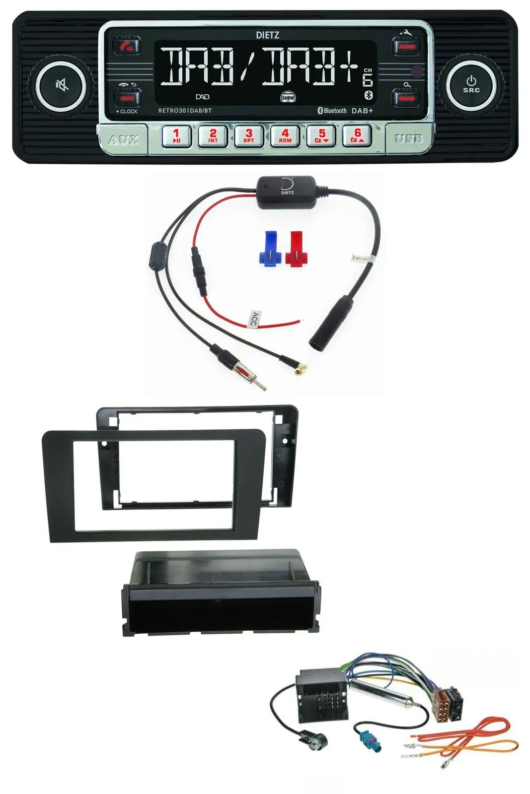 Dietz MP3 DAB Bluetooth USB Autoradio für Audi A3 8P 03-12 Symphony Quadlock