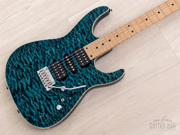 2017 Tom Anderson Guitarworks Angel HSH Superstrat Cajun Teal Quilted Maple