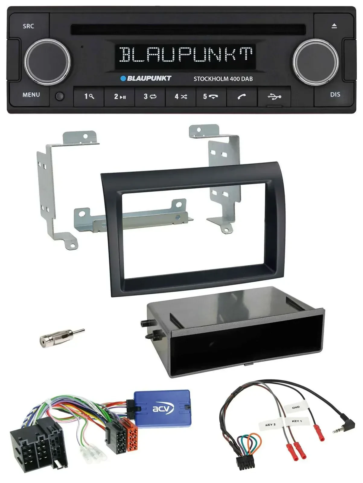 Blaupunkt Lenkrad Bluetooth DAB CD USB Autoradio für Fiat Ducato 08-11 schwarz P