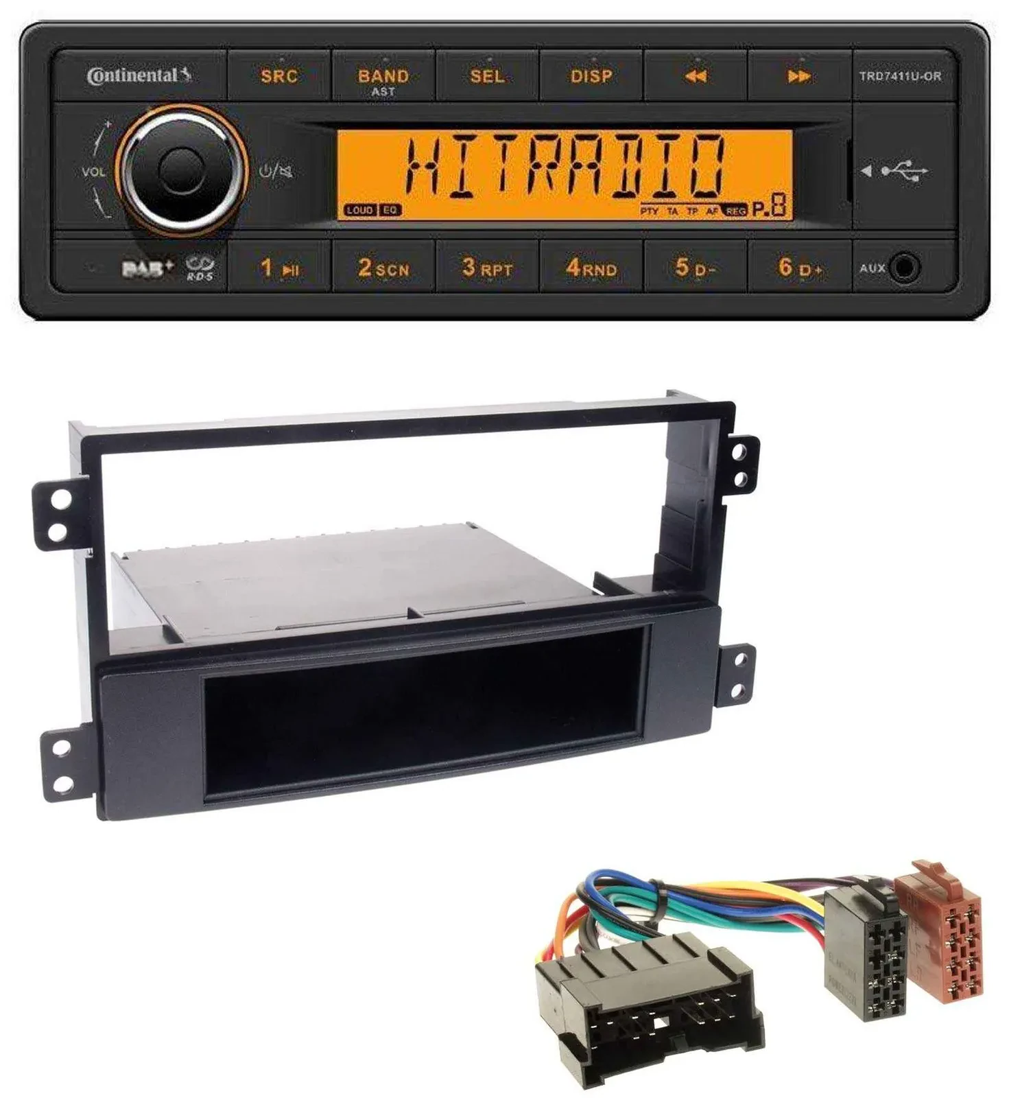 Continental 1DIN DAB MP3 AUX USB Autoradio für Hyundai Sonata NF 02-05 schwarz