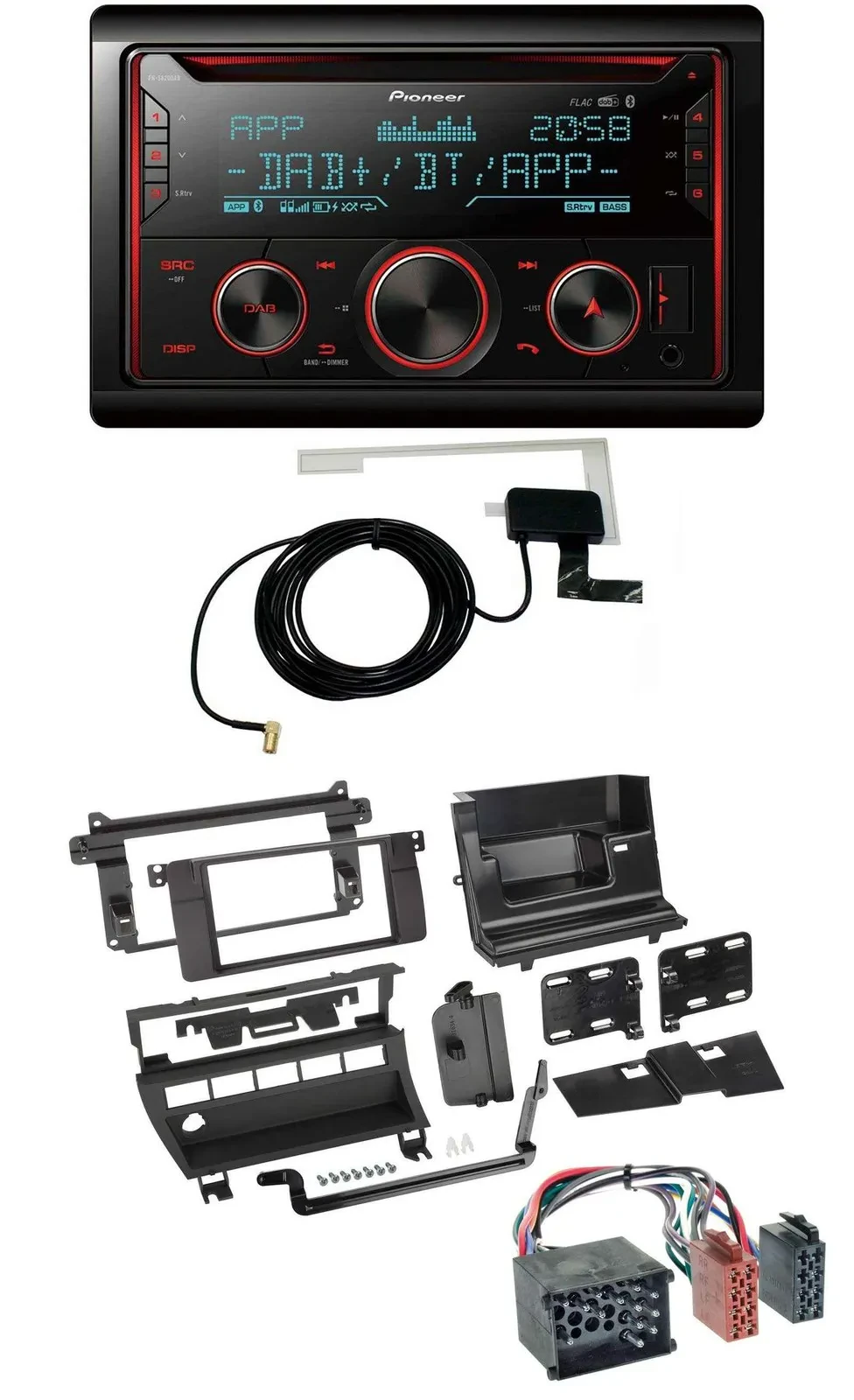 Pioneer 2DIN MP3 DAB USB CD Bluetooth Autoradio für BMW 3er 1999-2001 5 Schalter