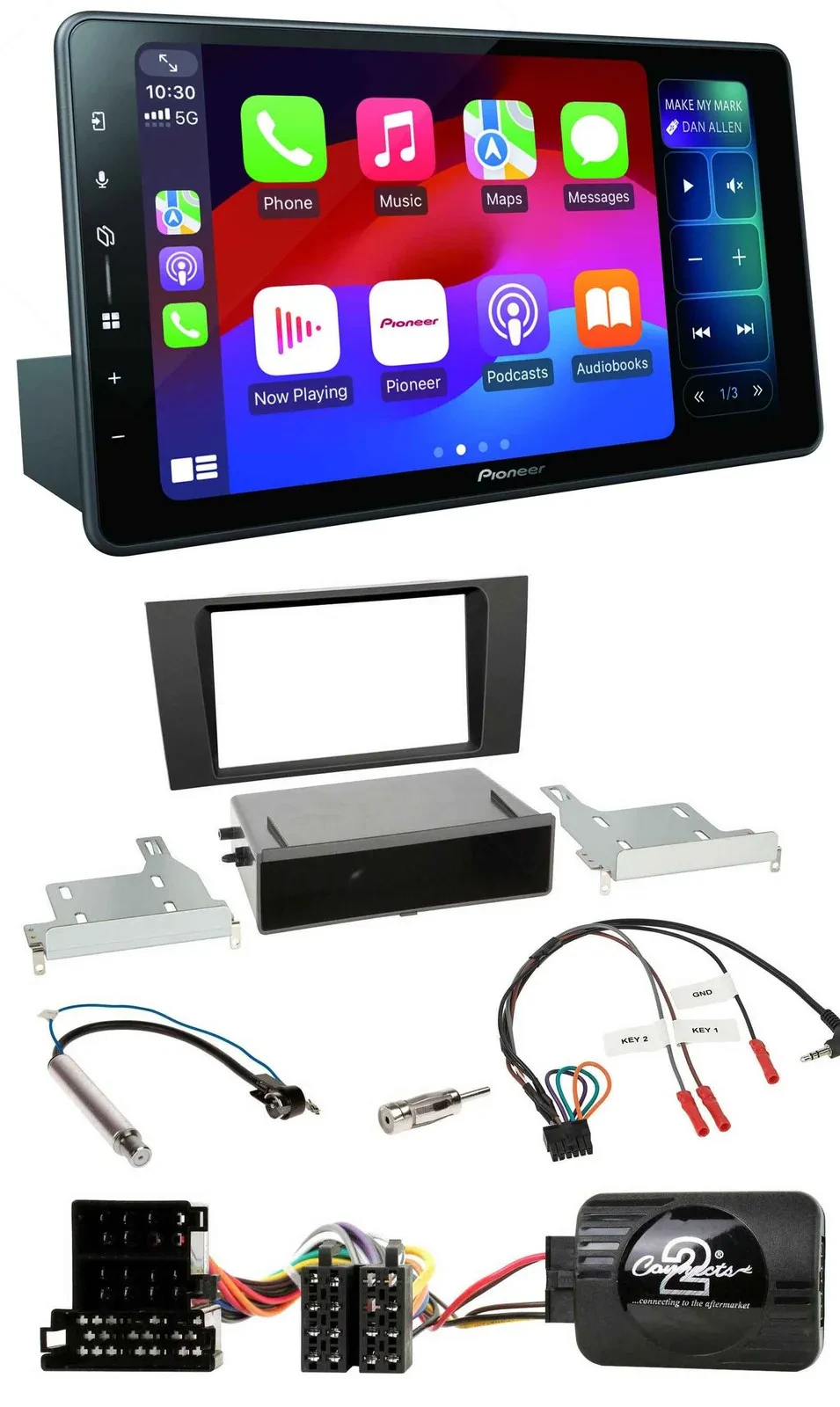 Автомагнитола для Audi A4 B5 1999–2001 Pioneer Bluetooth, DAB, USB
