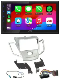 Автомагнитола для Ford Fiesta 2010–2017 JVC 2DIN Bluetooth MP3 DAB USB серебристая