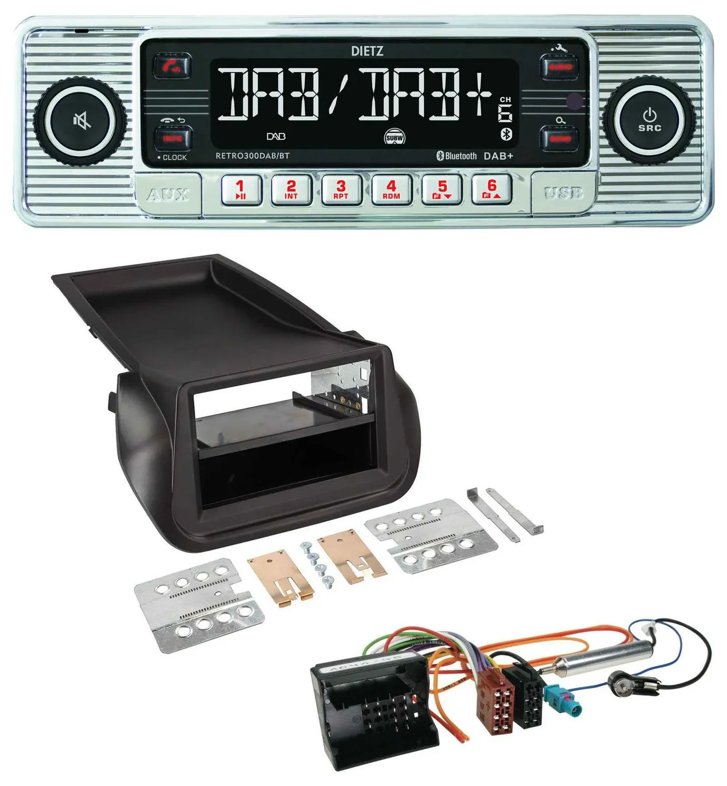 Dietz Bluetooth MP3 DAB USB Autoradio für Citroen Nemo Peugeot Bipper ab 2008