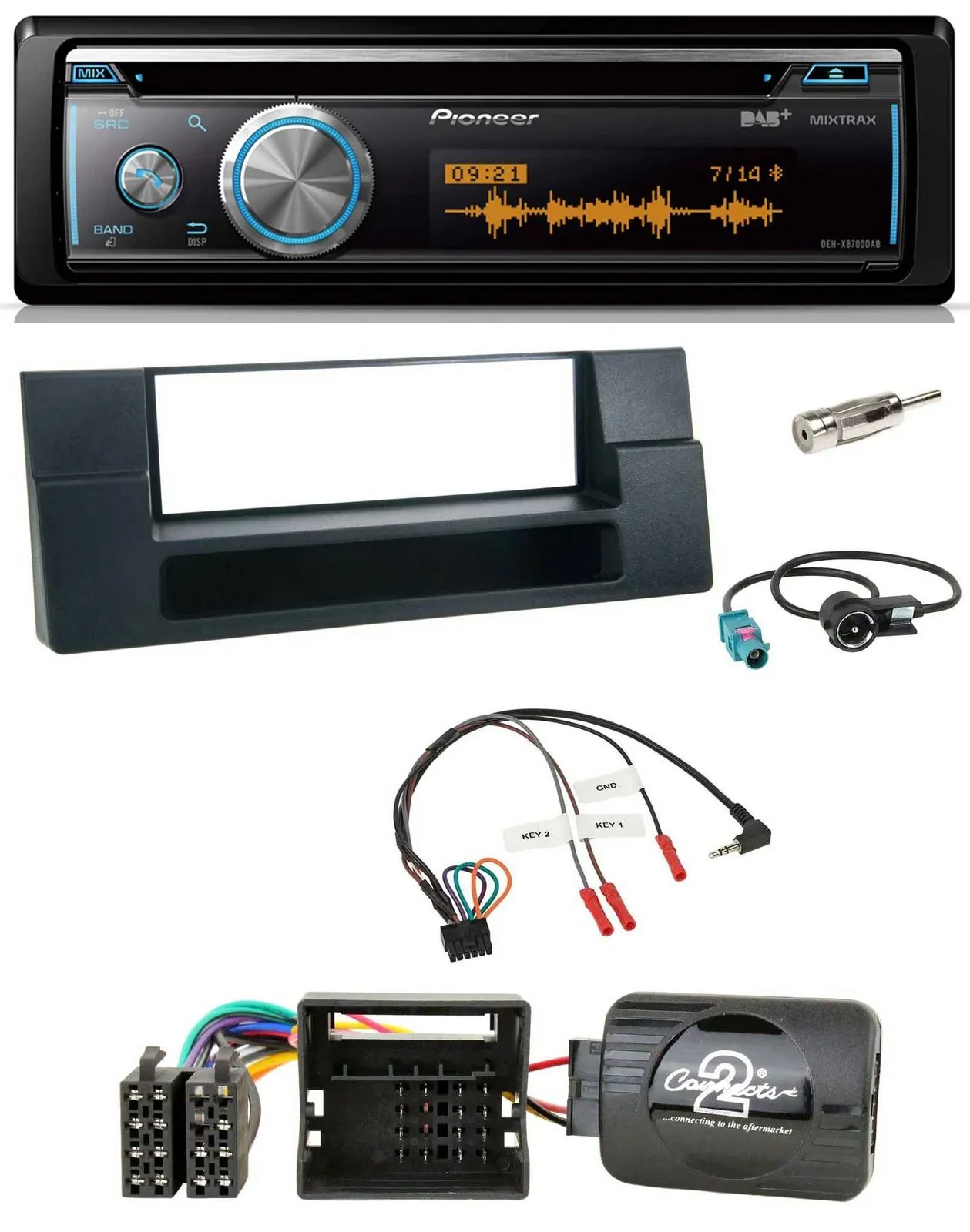 Pioneer Lenkrad DAB USB CD Bluetooth Autoradio für BMW 5er 01-04 E39 Aktivsystem