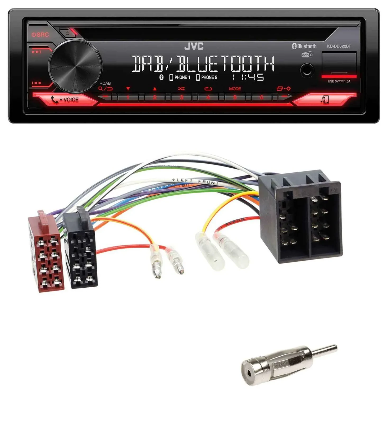 JVC CD DAB USB Bluetooth MP3 Autoradio für Opel Astra F 1991-98 Corsa A+B 1990-2