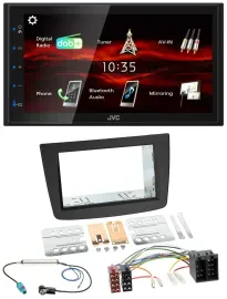 JVC USB Bluetooth MP3 DAB 2DIN Autoradio für Alfa Romeo Mito 08-14 955 ISO schwa