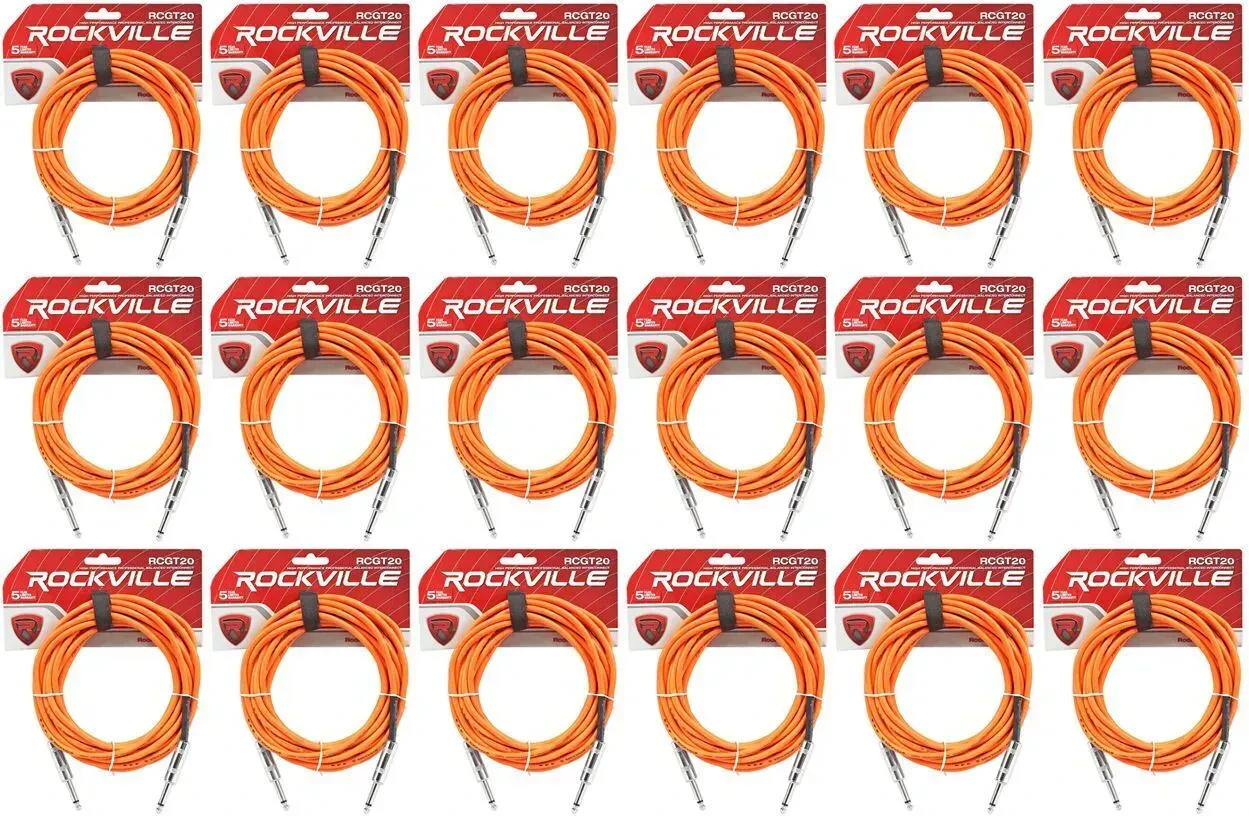Инструментальный кабель Rockville RCGT20O Orange 6.1 м (18 штук)