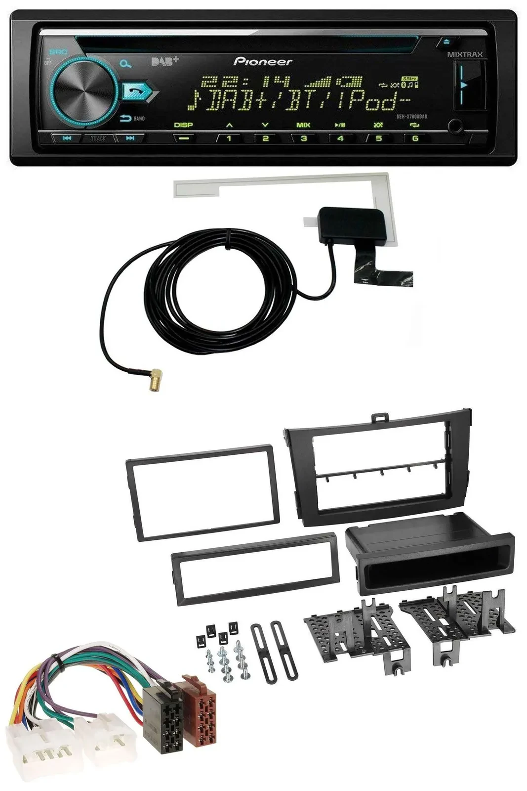 Pioneer MP3 AUX CD USB DAB Autoradio für Toyota Corolla ab 2009 schwarz