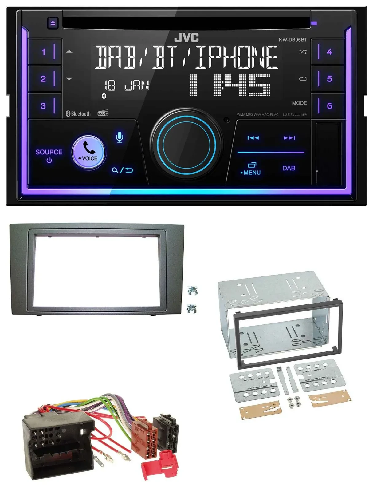 JVC MP3 USB 2DIN DAB Bluetooth CD Autoradio für Ford Mondeo (2003-2007)