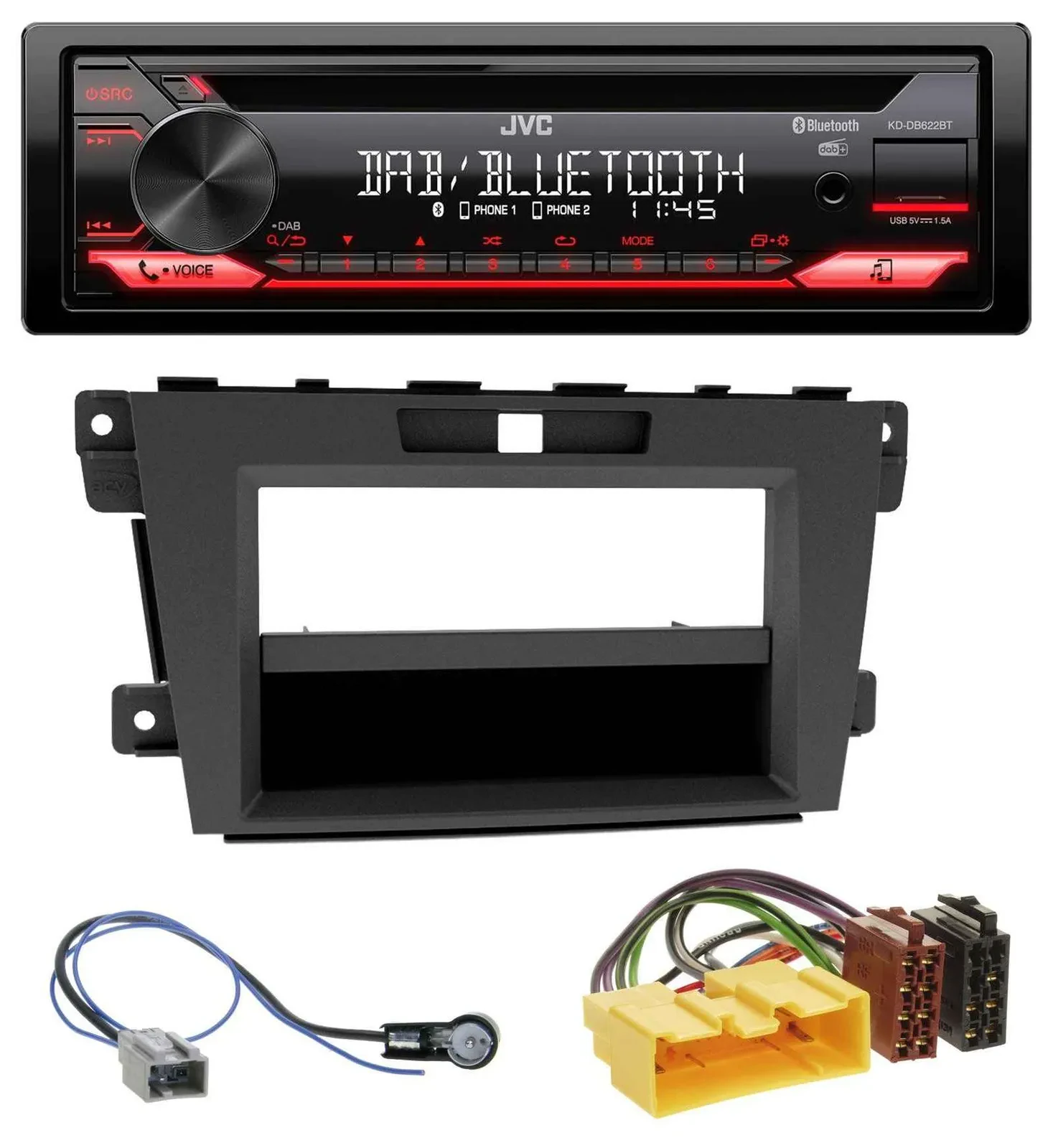 JVC CD DAB USB Bluetooth MP3 Autoradio für Mazda CX-7 (2009-2013)
