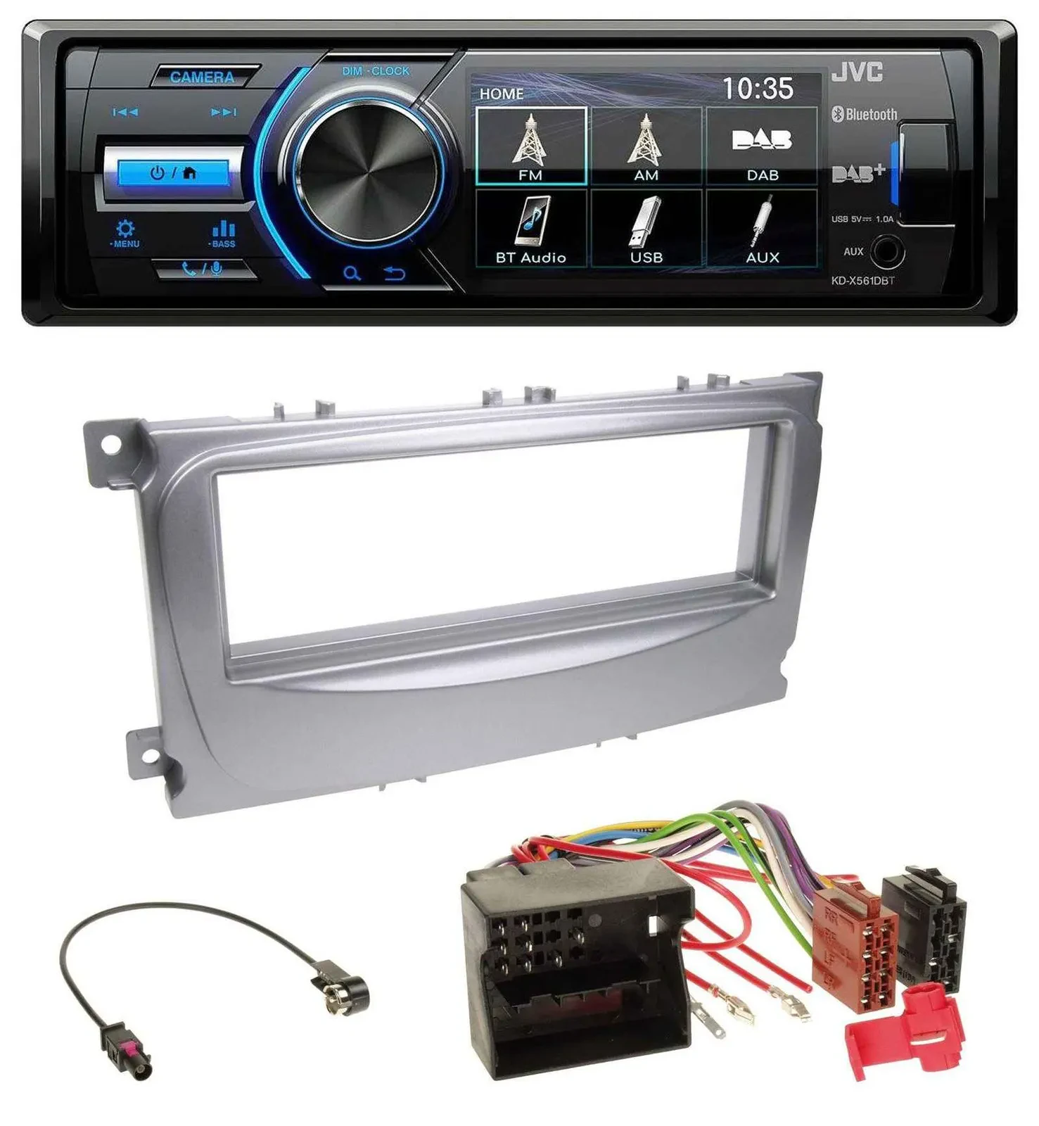 JVC Bluetooth MP3 USB DAB Autoradio für Ford S-Max Mondeo 07-14 silber