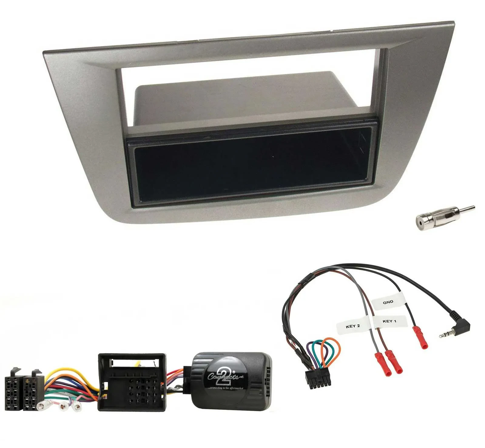 Radioset Lenkradadapter DIN Autoradio für Seat Toledo Altea 2004-2009 anthrazit