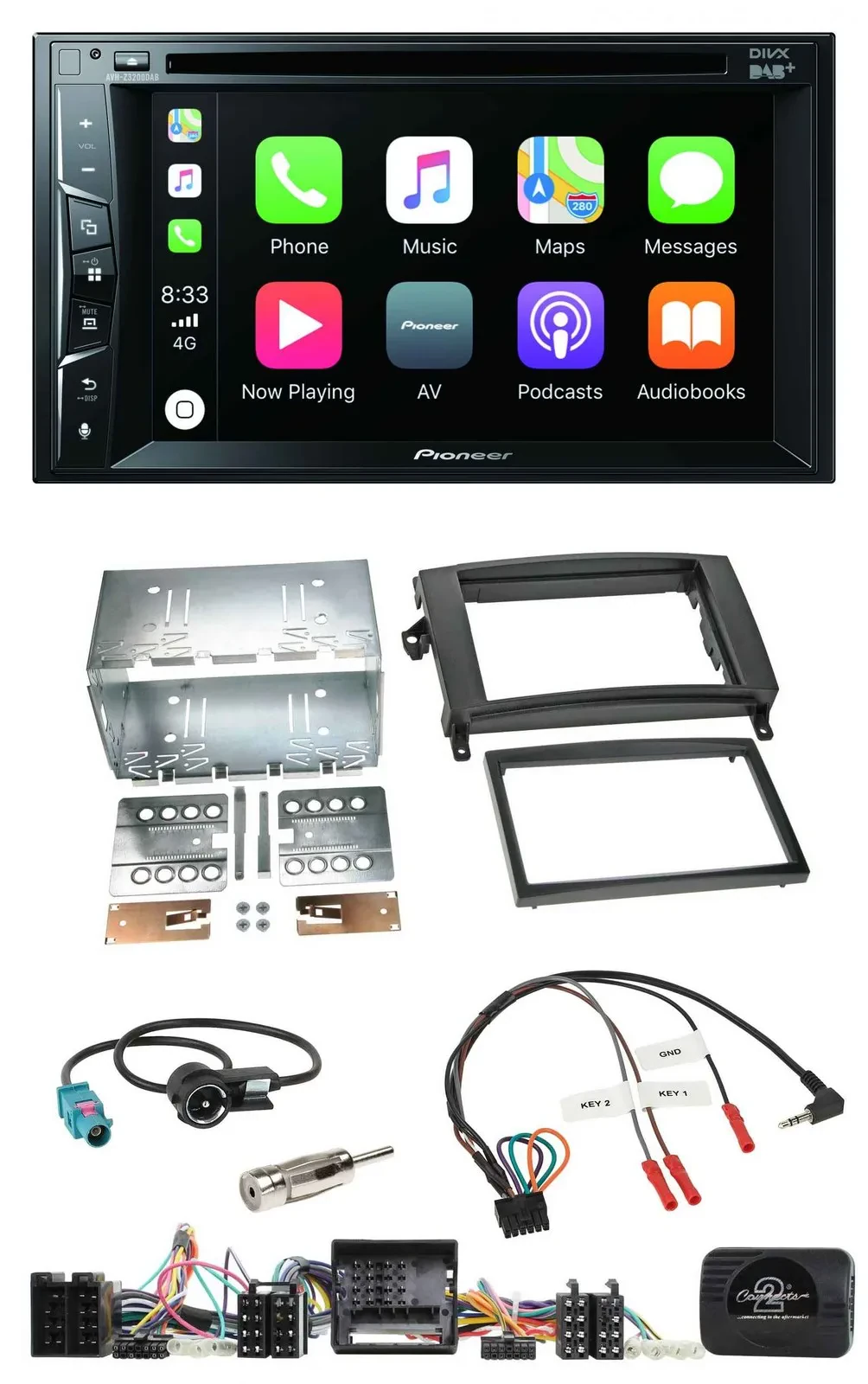 Автомагнитола Pioneer 2-DIN USB DVD Bluetooth DAB для Mercedes A- и B-класса W1