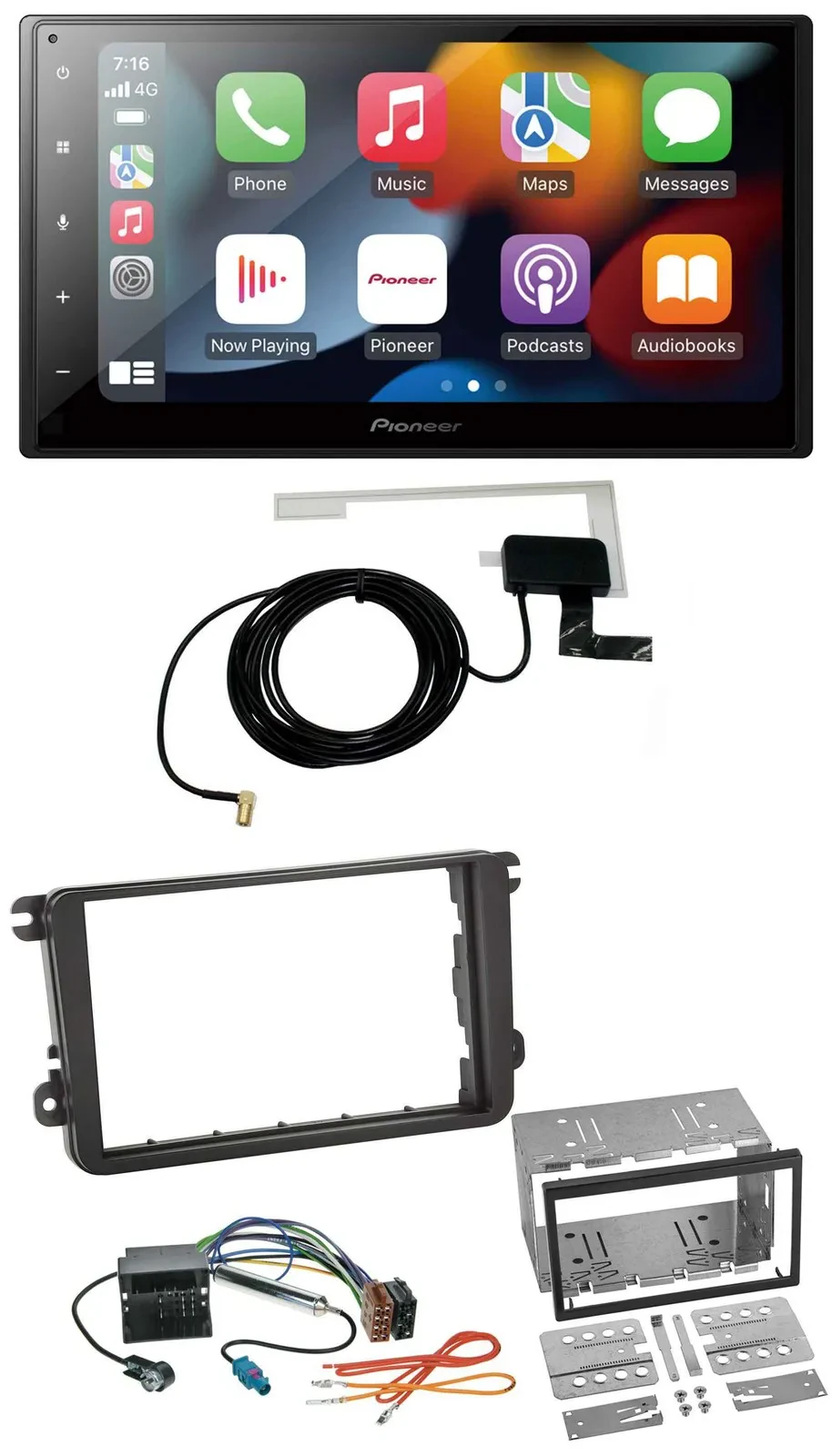 Pioneer MP3 USB Bluetooth DAB 2DIN Autoradio für Seat Alhambra Leon Toledo