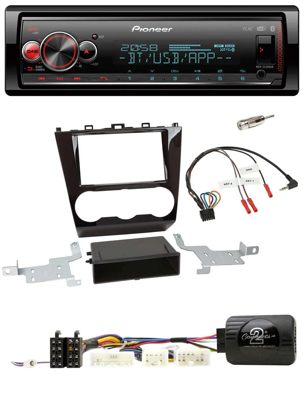 Автомагнитола для Subaru Forester (с 2015) Pioneer Bluetooth USB DAB с поддержкой управления на руле