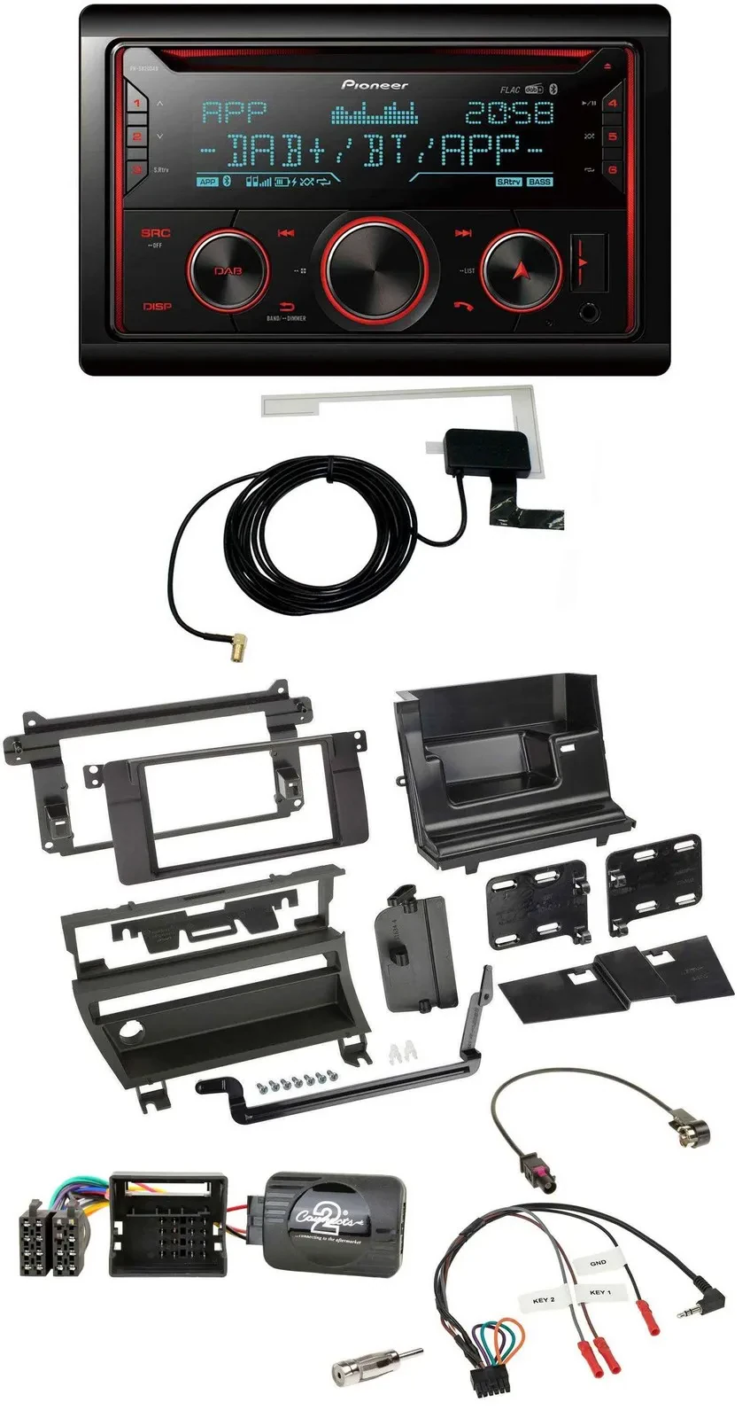 Pioneer 2DIN Lenkrad DAB USB CD Bluetooth Autoradio für BMW 3-er E46 2001-2006 1