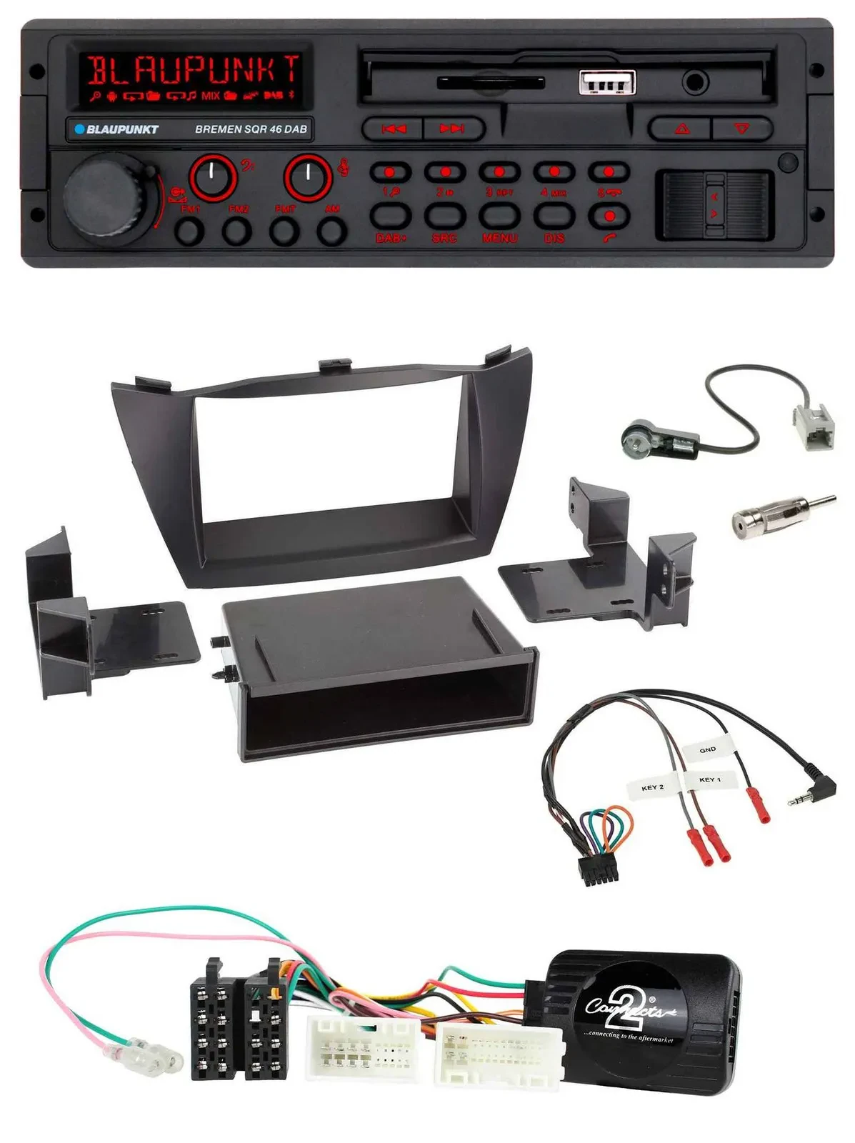 Blaupunkt SD Lenkrad USB Bluetooth DAB Autoradio für Hyundai ix35 2010-2013 schw