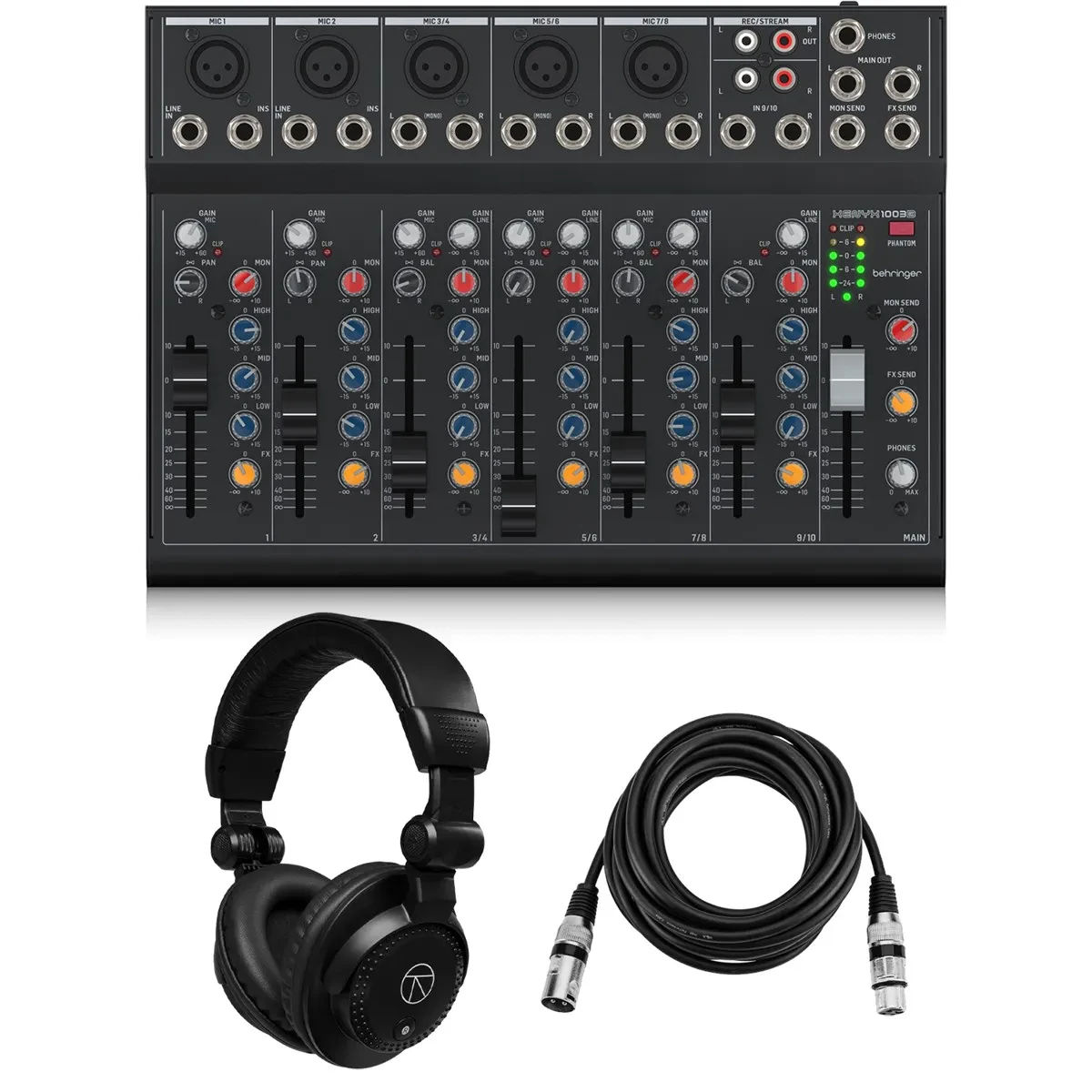 Микшерный пульт Behringer XENYX 1003B аналоговый, 10-канальный, 5 микрофонных предусилителей (набор)