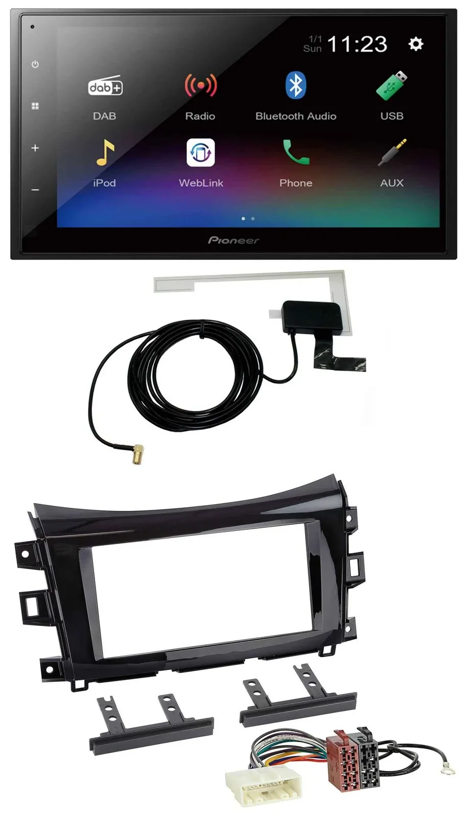 Pioneer DAB MP3 Bluetooth 2DIN USB Autoradio für Nissan Navara (ab 16)