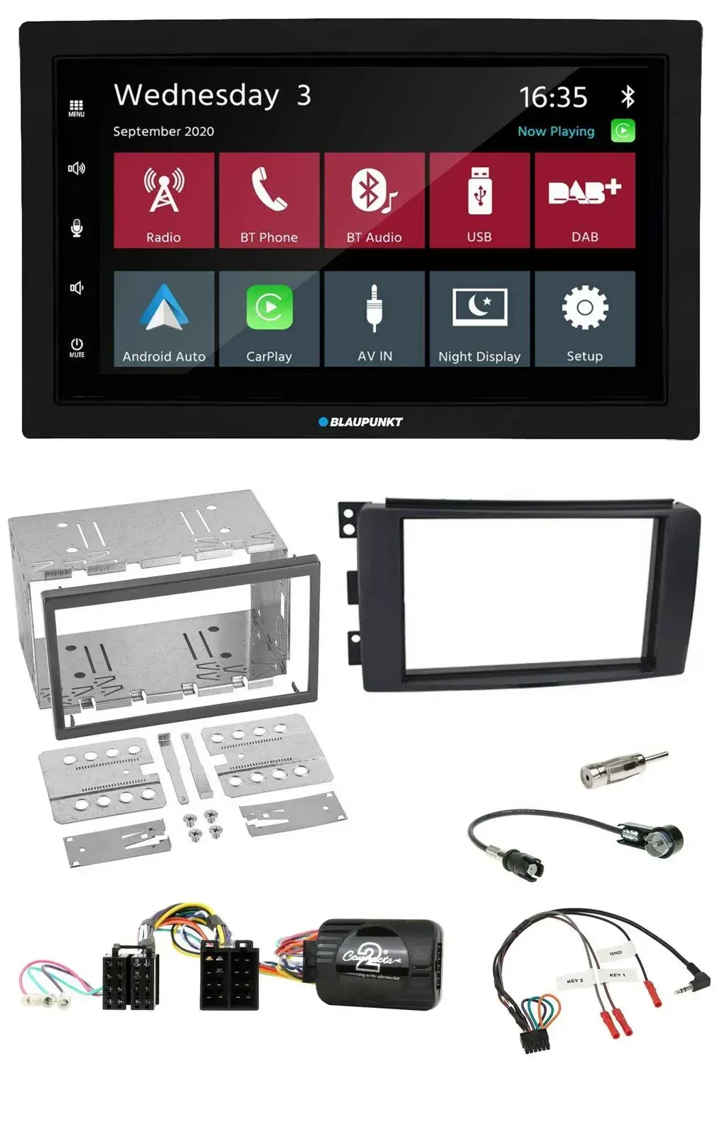 Blaupunkt DAB Bluetooth USB Lenkrad 2DIN Autoradio für Smart ForFour 2004-2006