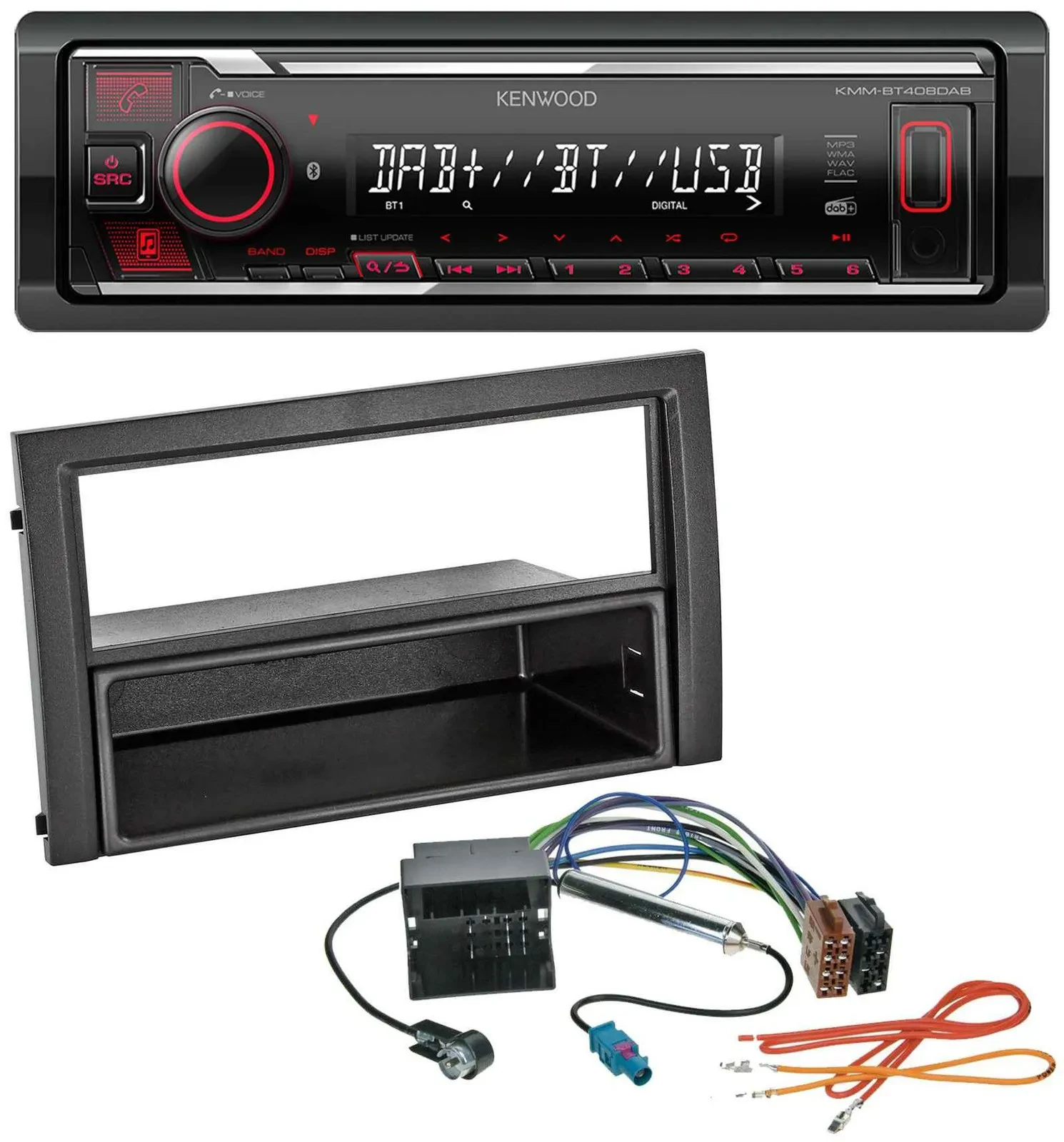 Kenwood MP3 Bluetooth USB DAB Autoradio für Skoda Fabia 6Y Facelift 2004-2007 Qu