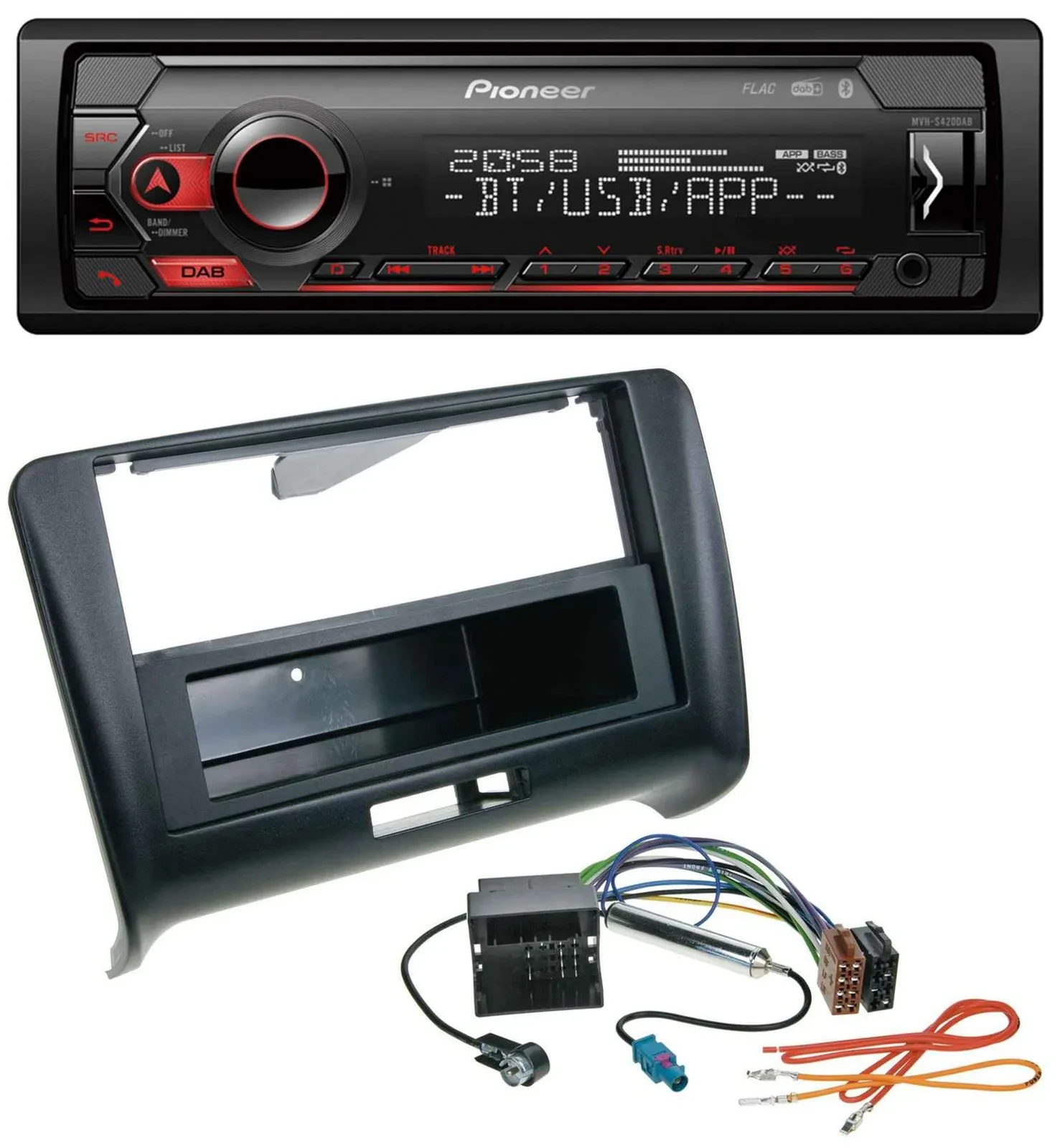 Автомагнитола для Audi TT (2006–2014) Pioneer MP3 USB DAB Bluetooth Quadlock