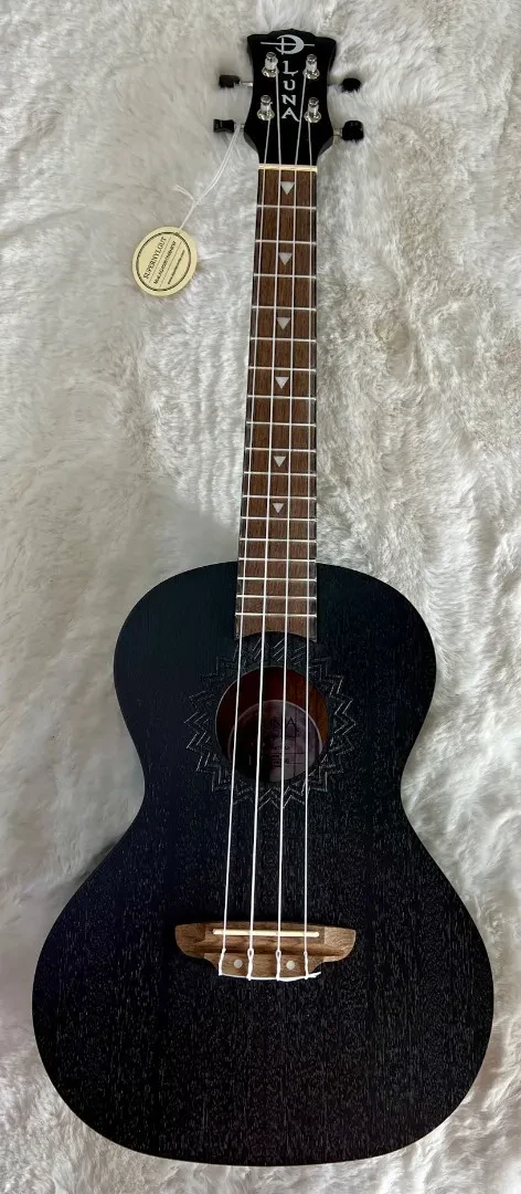 Luna Guitars Luna Model UKE VMT BKS Tenor Acoustic Mahogany Black Satin Finish Ukulele