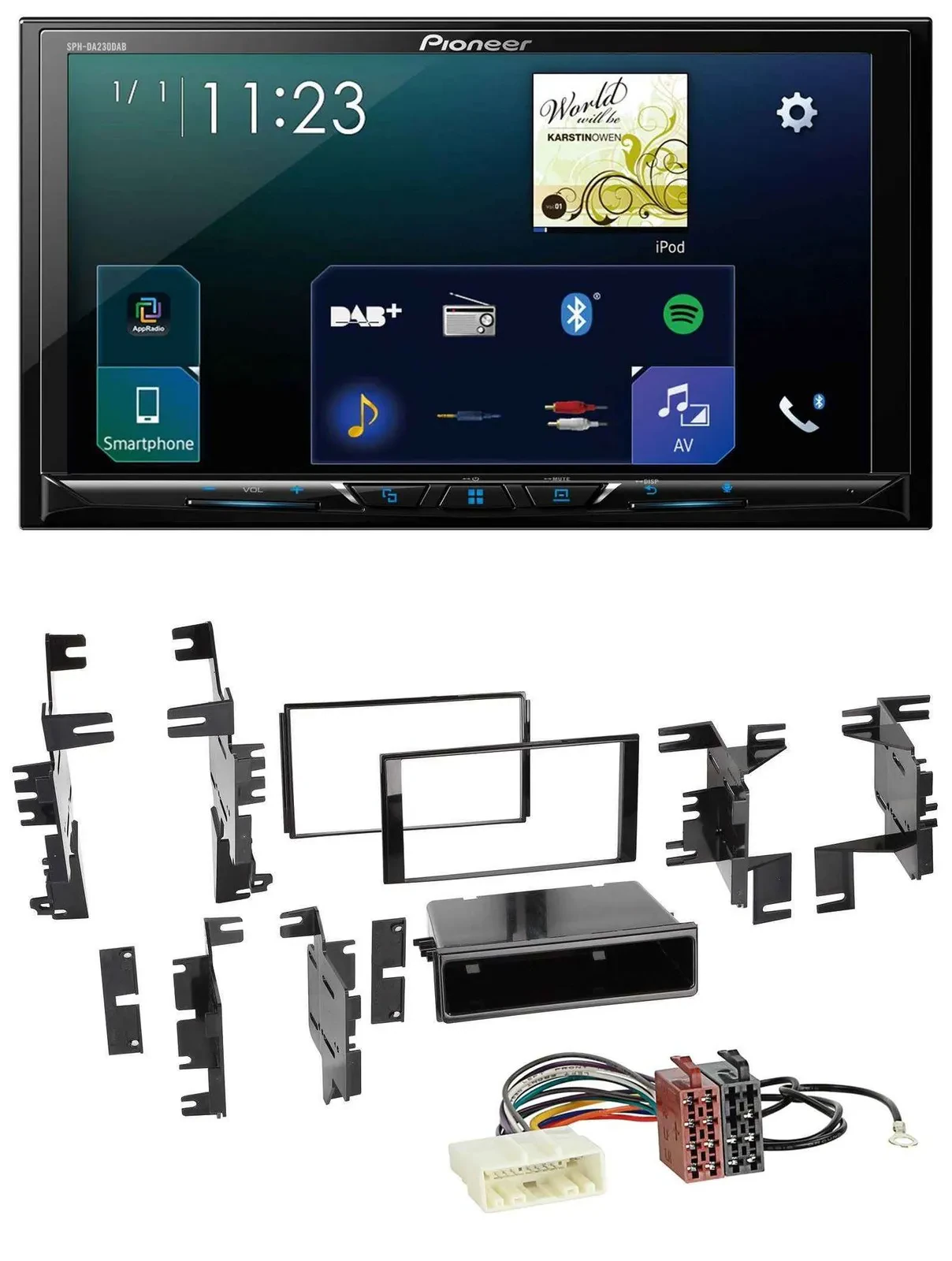 Pioneer MP3 Bluetooth USB 2DIN DAB Autoradio für Nissan Cube ab 09 Frontier ab 1