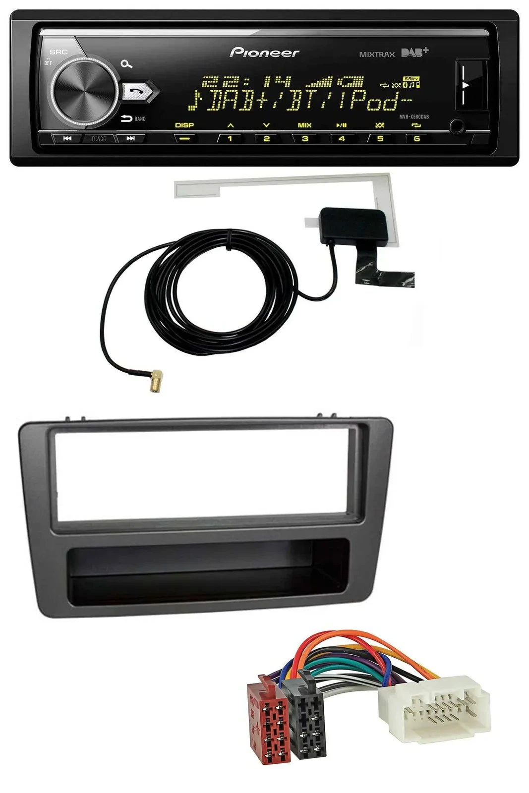 Pioneer Bluetooth DAB USB MP3 Autoradio für Honda Civic 01-03 man. Klima anthraz