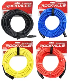 Микрофонный кабель Rockville RCXFM50P Multicolor 15.25 м (4 штуки)