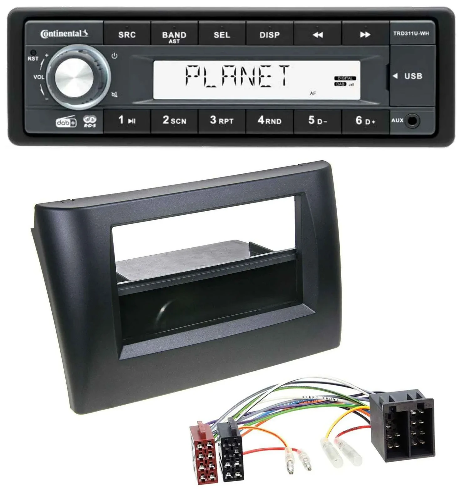 Continental MP3 AUX USB DAB 1DIN Autoradio für Fiat Stilo 192 01-08 Ablagefach
