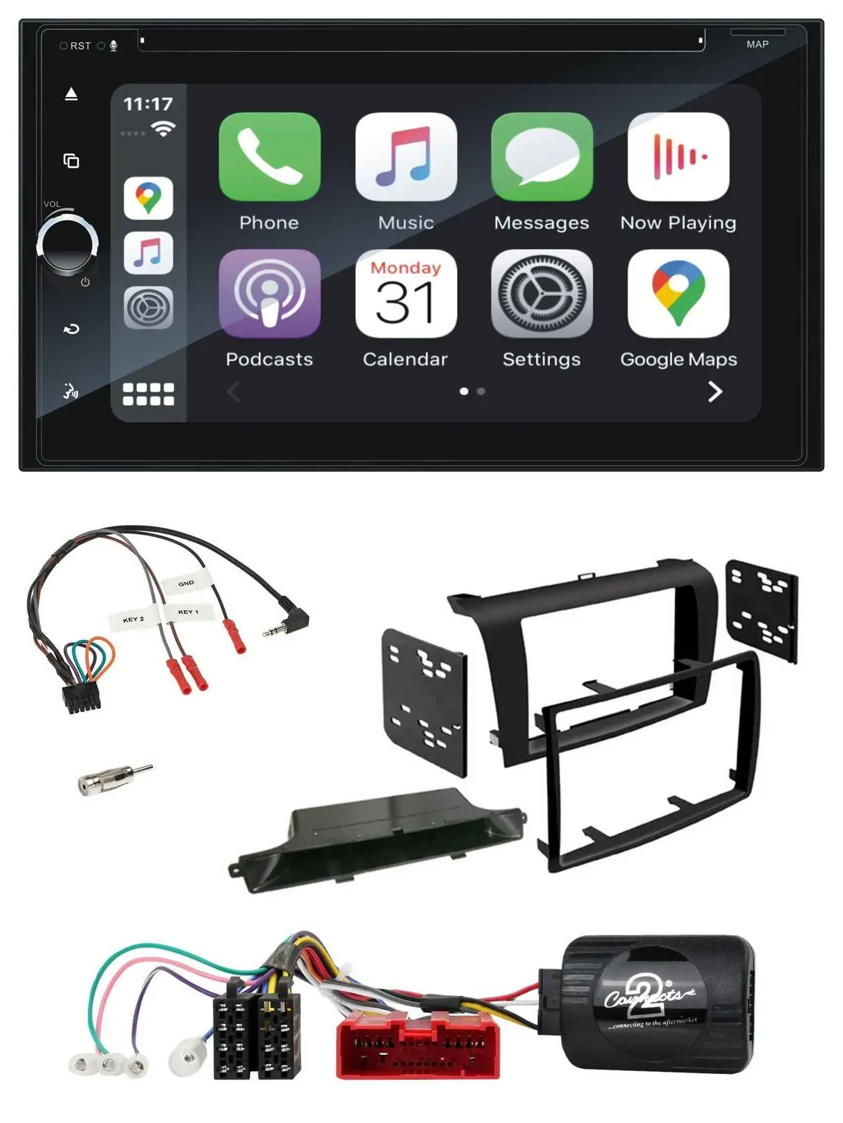 Blaupunkt DAB USB Bluetooth Lenkrad 2DIN TMC Navigation für Mazda 3 2003-2009 sc
