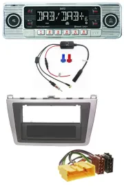 Dietz DAB USB MP3 Bluetooth Autoradio für Mazda 6 (08-12) silber schwarz