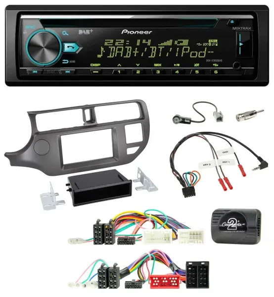 Pioneer DAB Lenkrad CD USB Bluetooth Autoradio für Kia Rio UB 2011-2015 anthrazi